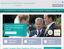 Tablet Screenshot of hamiltonweddings.ca